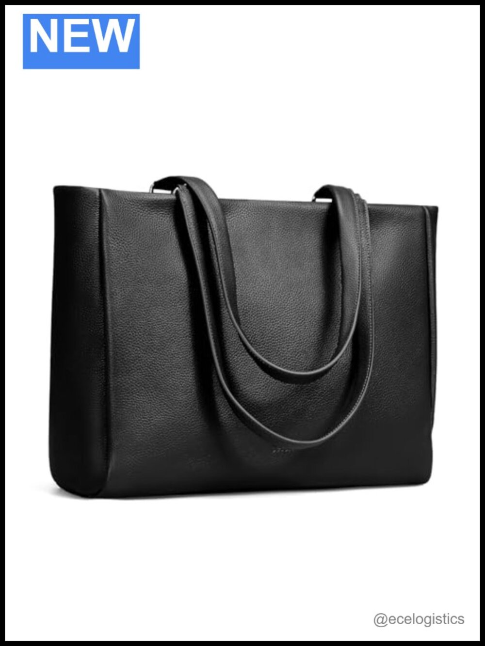 Genuine Leather Tote Bag with Padded 15.6" Laptop Sleeve for Work Travel
